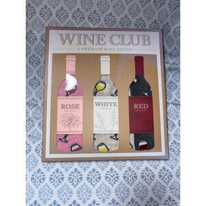 Wine Club wine socks NIP set of 3 socks